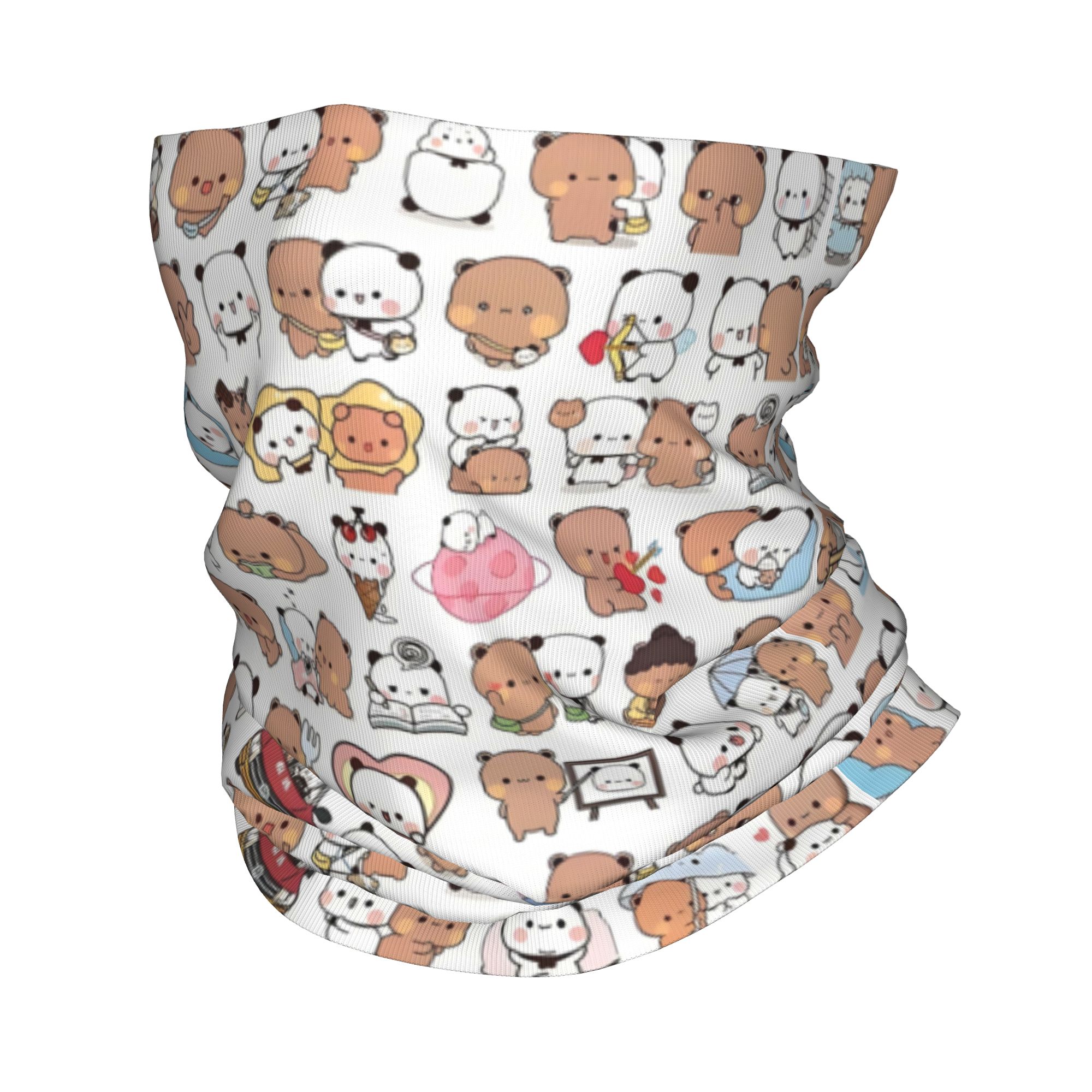 Neck Warmer Tube - Custom Bear Cartoon Peach And Goma