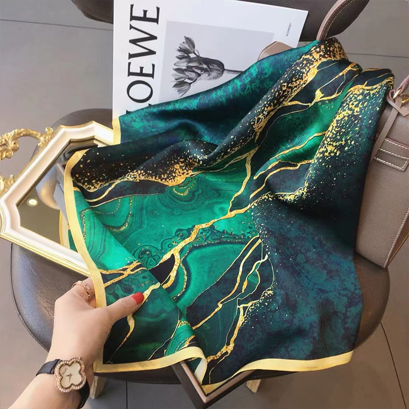 Face Scarf Mask - 70x70cm Women Scarf Silk Feeling Hair