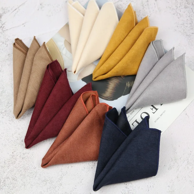 Pocket Square Set - 24cm Men's Business Pocket Square Solid