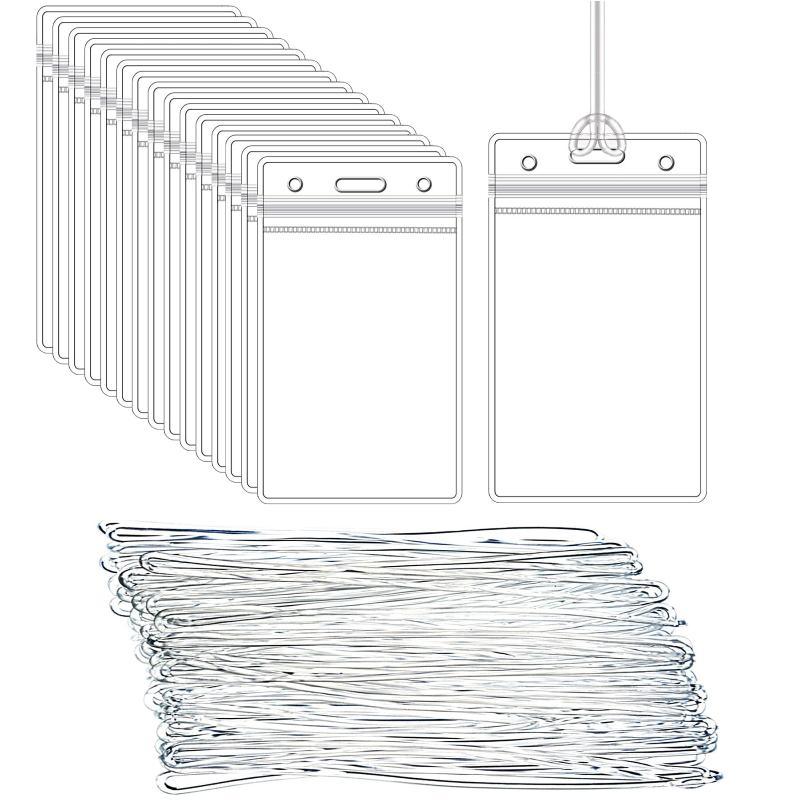 Lanyard Badge Holder - Clear Plastic ID Badge Holders Fits