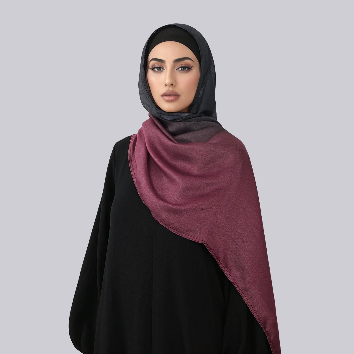 Head Wrap Turban - Women Gradient Cotton Rayon Hijab Scarf