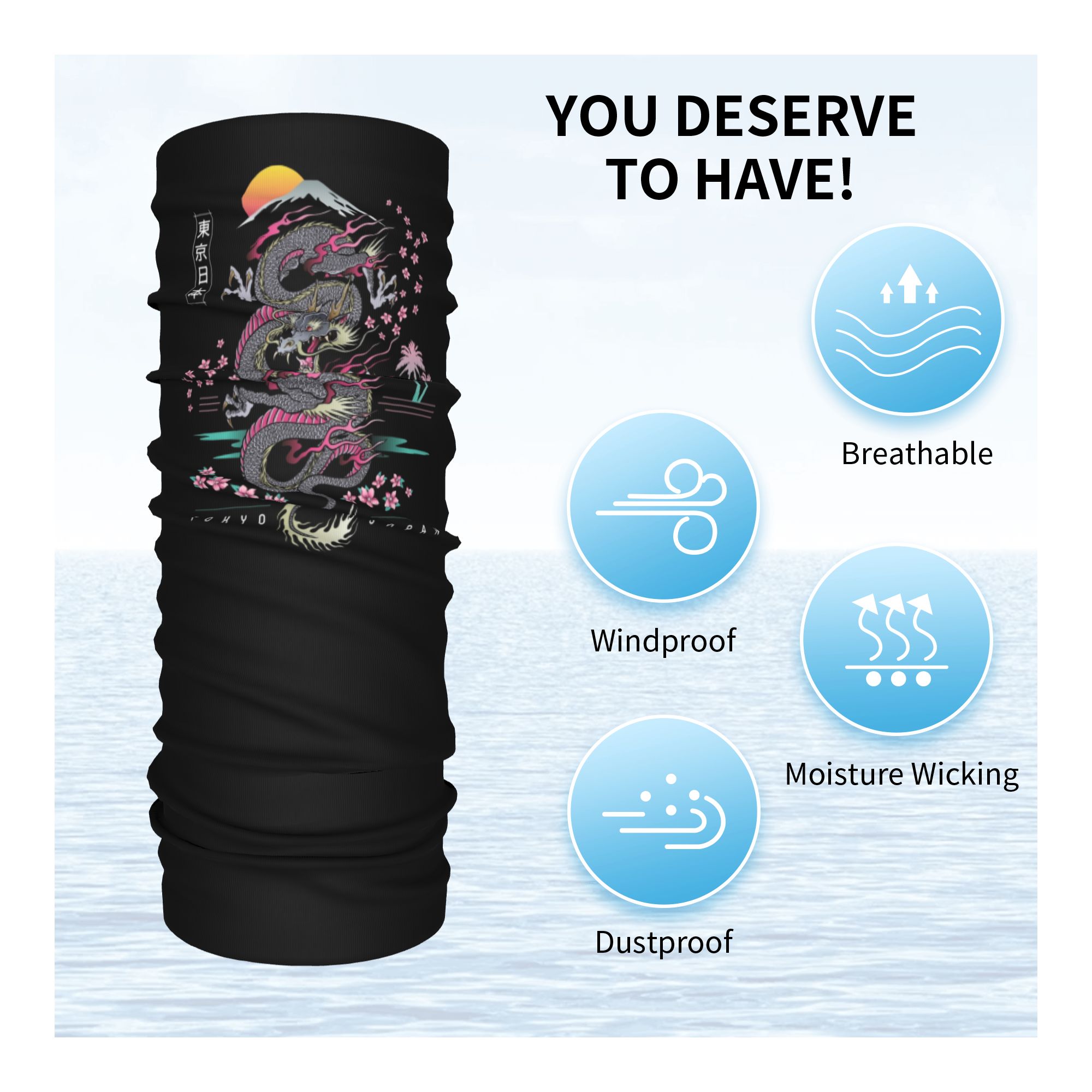 Custom Tokyo Japan Dragon Wint - огляд і ціна Neck Warmer Tube