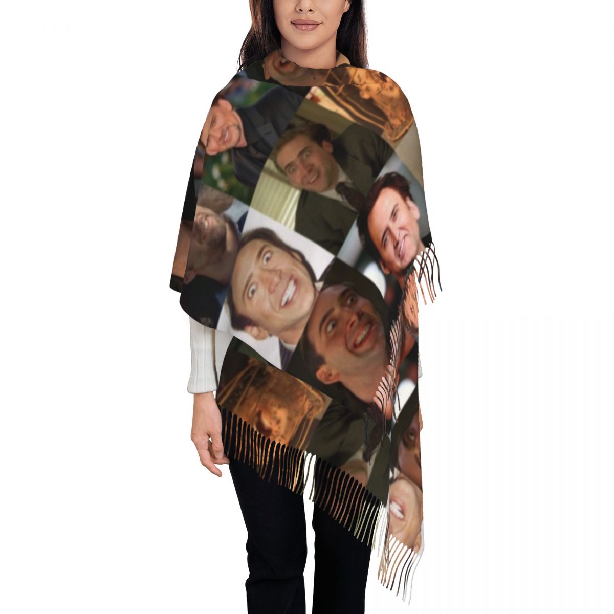 Nicolas Cage Funny Face Meme S - огляд і ціна Pashmina Wrap Large