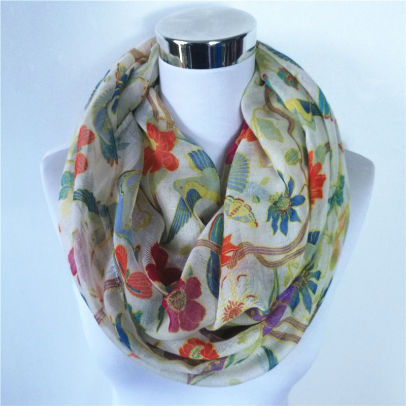 New Magpie Bird print Viscose  - огляд і ціна Infinity Scarf Knit