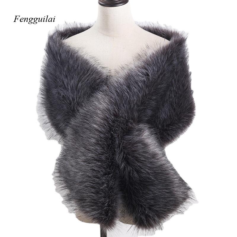 Women's White Faux Fur Shawl B - огляд і ціна Stole Wedding Shawl