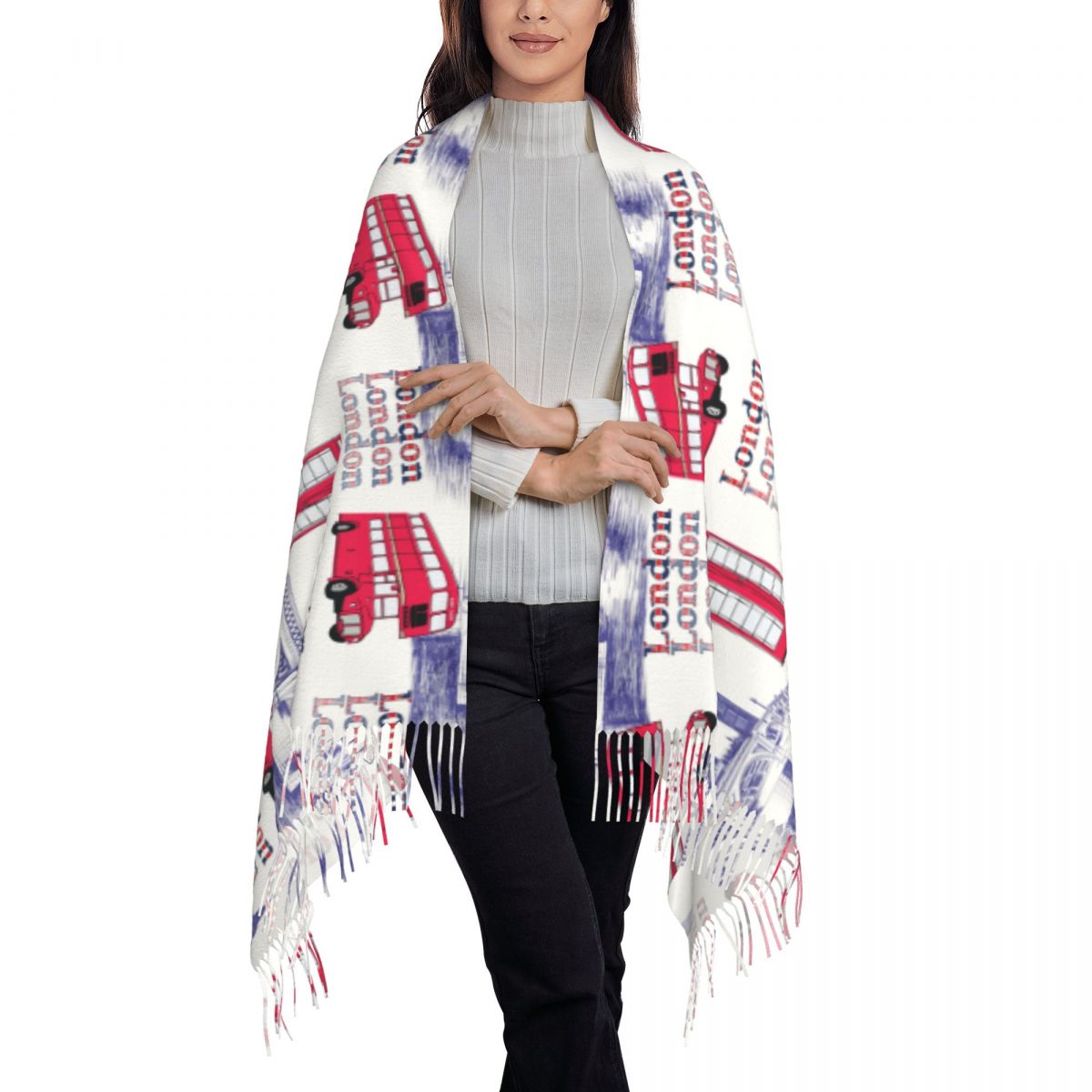 London England Scenes Shawls W - огляд і ціна Pashmina Wrap Large