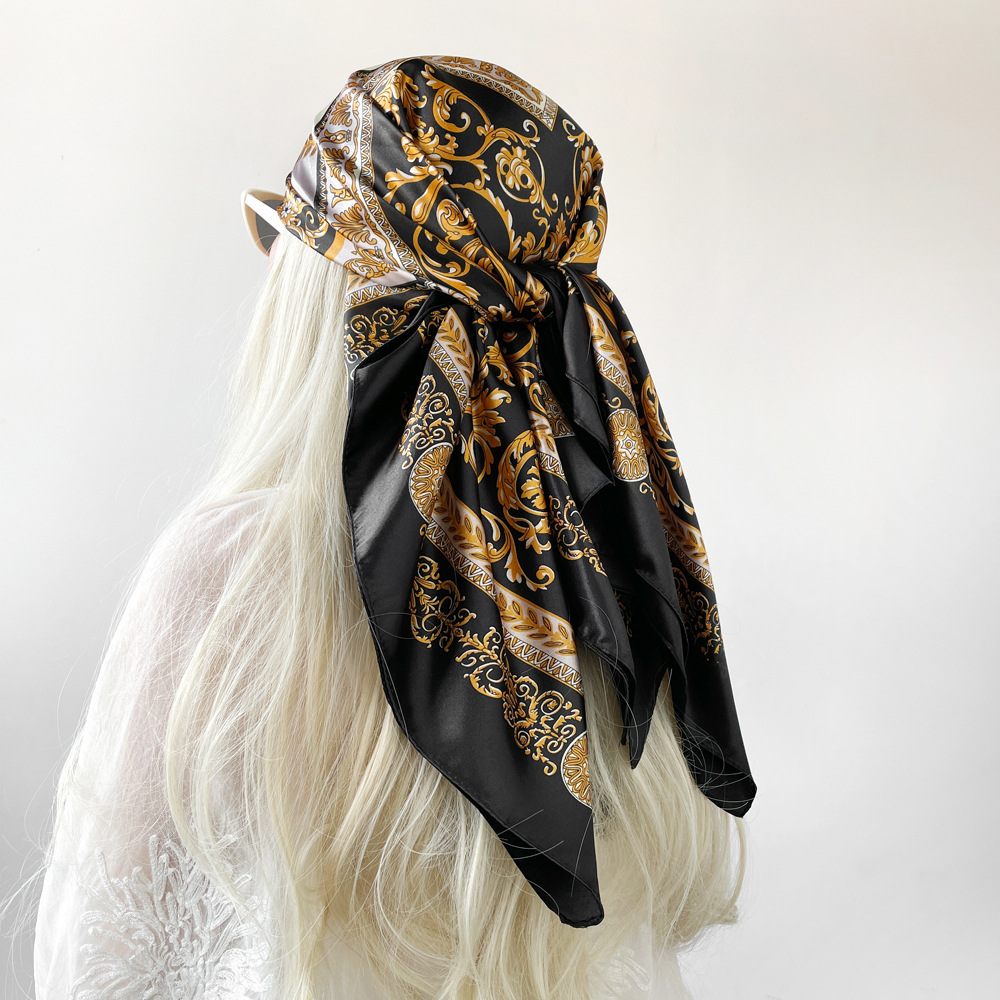 Silk Shawl Satin Square Scarf  - огляд і ціна Face Scarf Mask