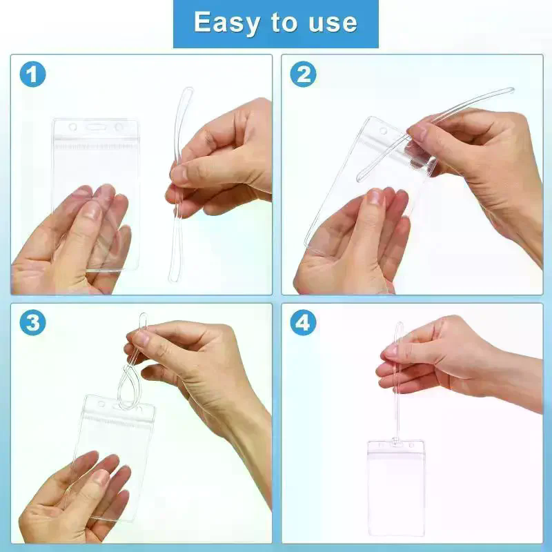 10 Pcs Clear Plastic ID Badge  - огляд і ціна Lanyard Badge Holder
