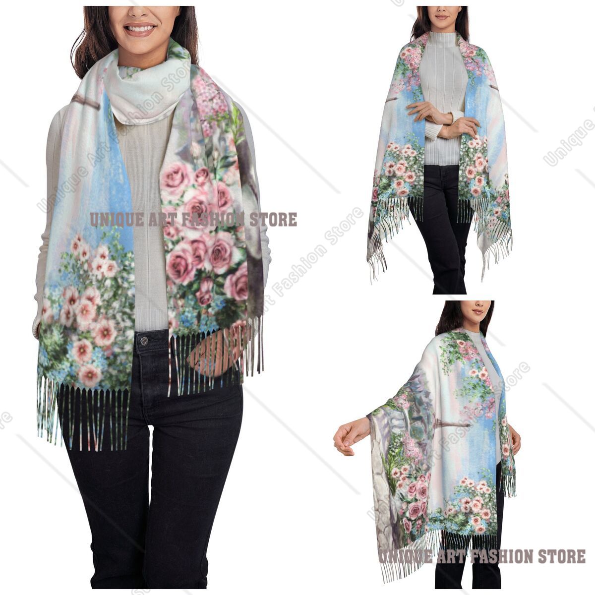 Oil Painting France Paris Eiff - огляд і ціна Pashmina Wrap Large
