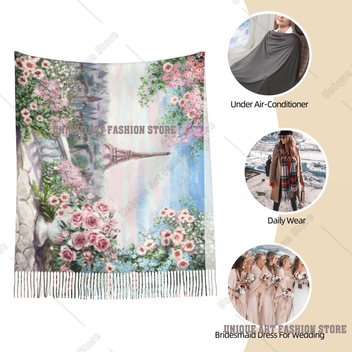 Oil Painting France Paris Eiff - огляд і ціна Pashmina Wrap Large