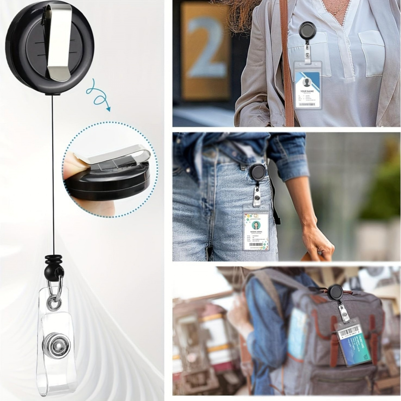 4PCS Lanyard Black Retractable - огляд і ціна Lanyard Badge Holder