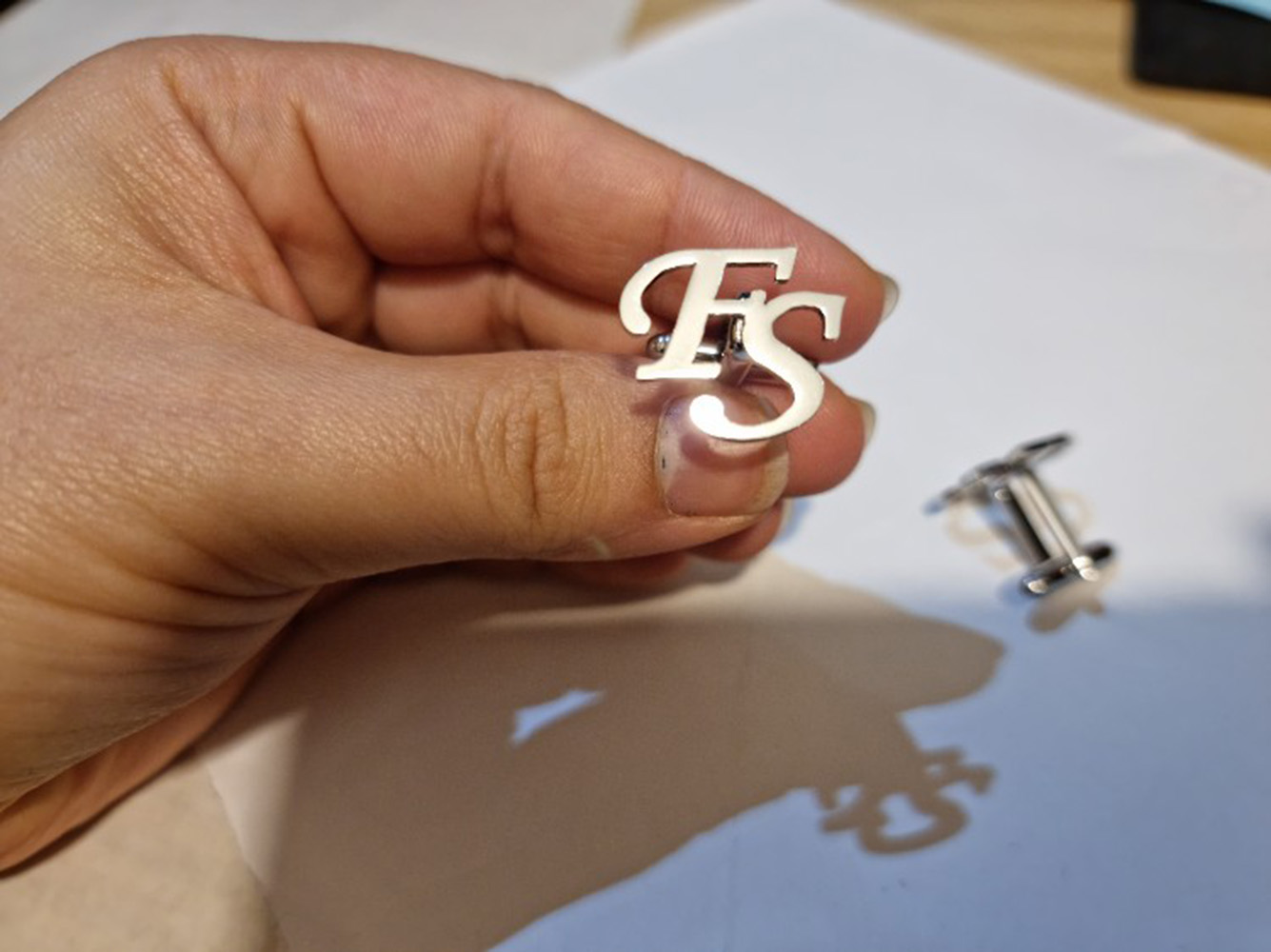 Custom Cufflinks for Mens Pers - огляд і ціна Tie Clip Silver