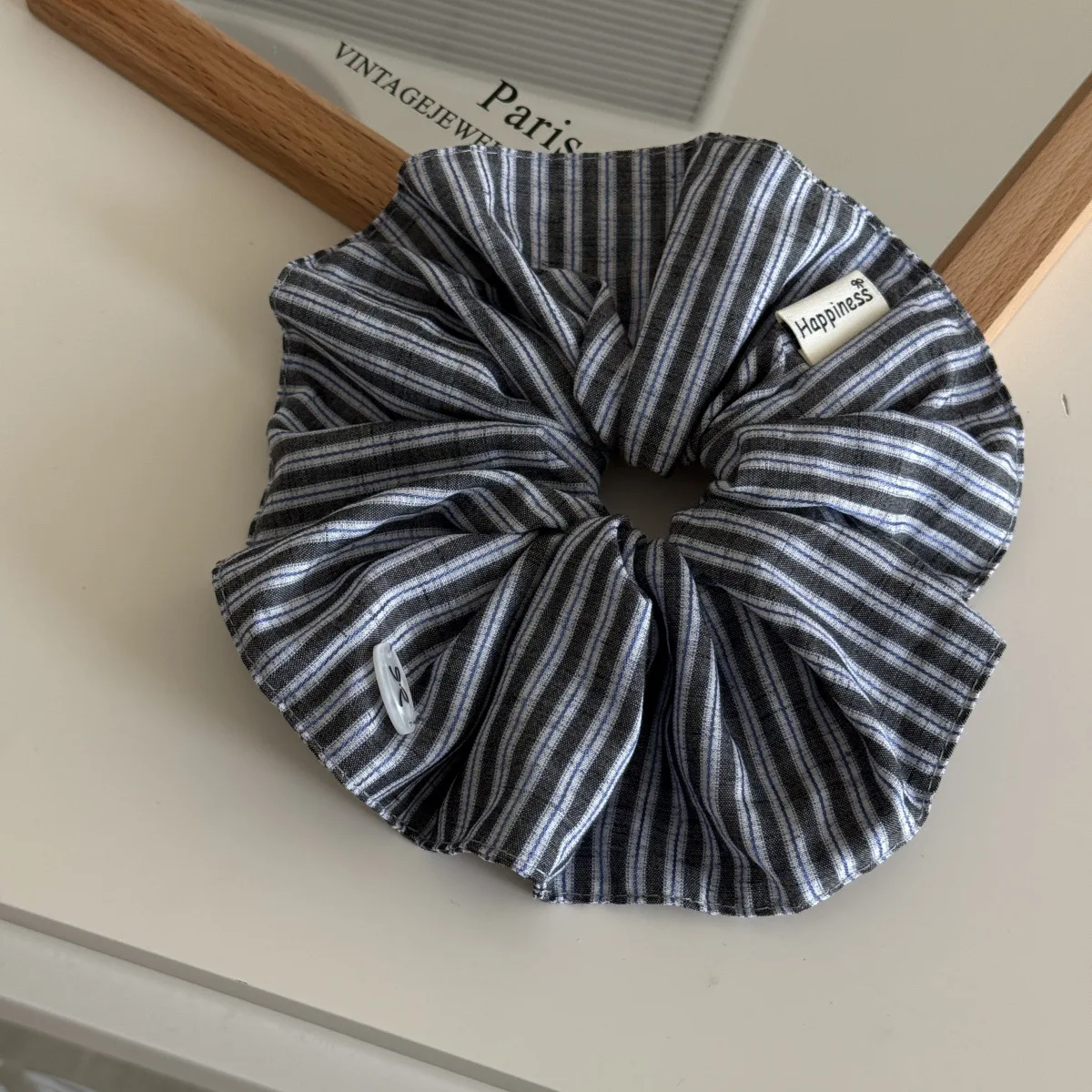 Blue Solid Color Silk Hair Ban - огляд і ціна Silk Tie Striped