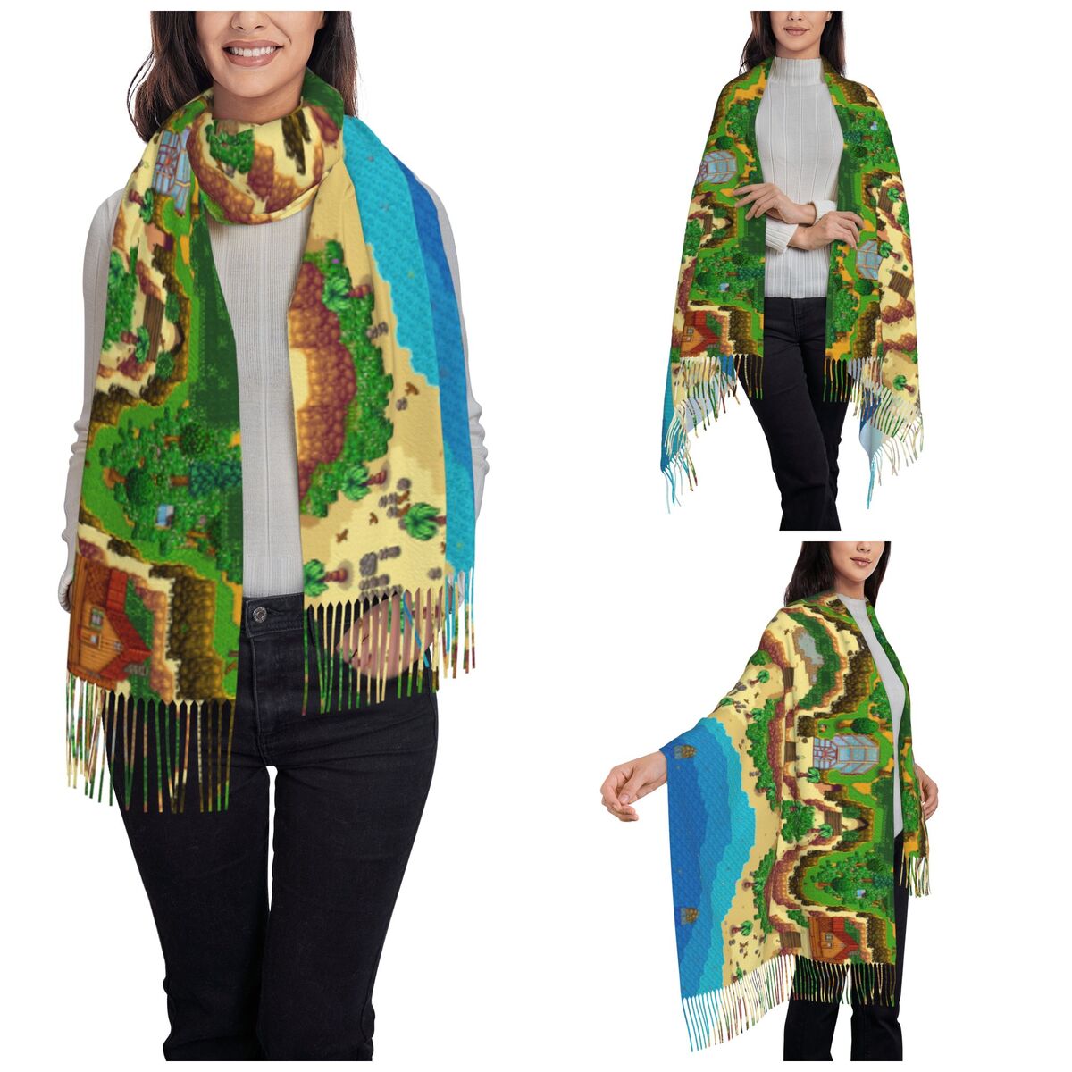 Stardew Valley Map Scarf for W - огляд і ціна Pashmina Wrap Large