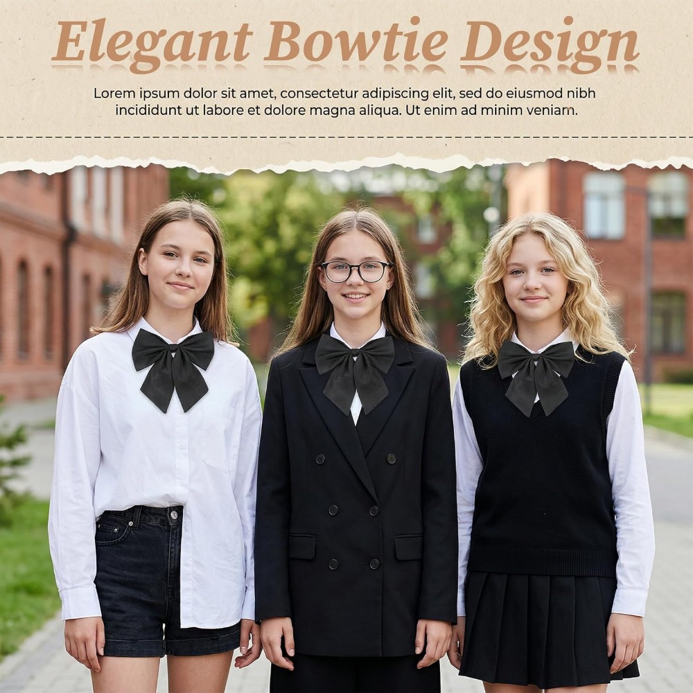 Black Bow Ties for Women, Larg - огляд і ціна Bow Tie Pre Tied