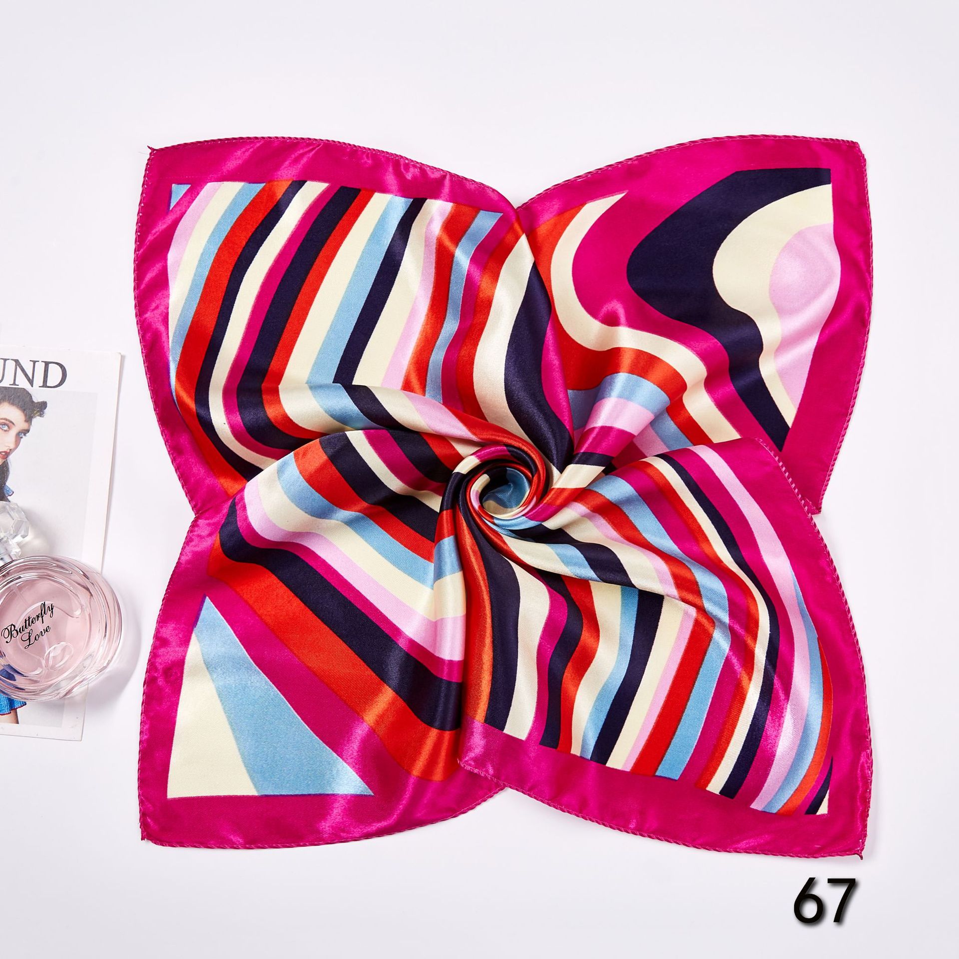50*50cm Square Silk Scarves Sc - огляд і ціна Ascot Neck Scarf