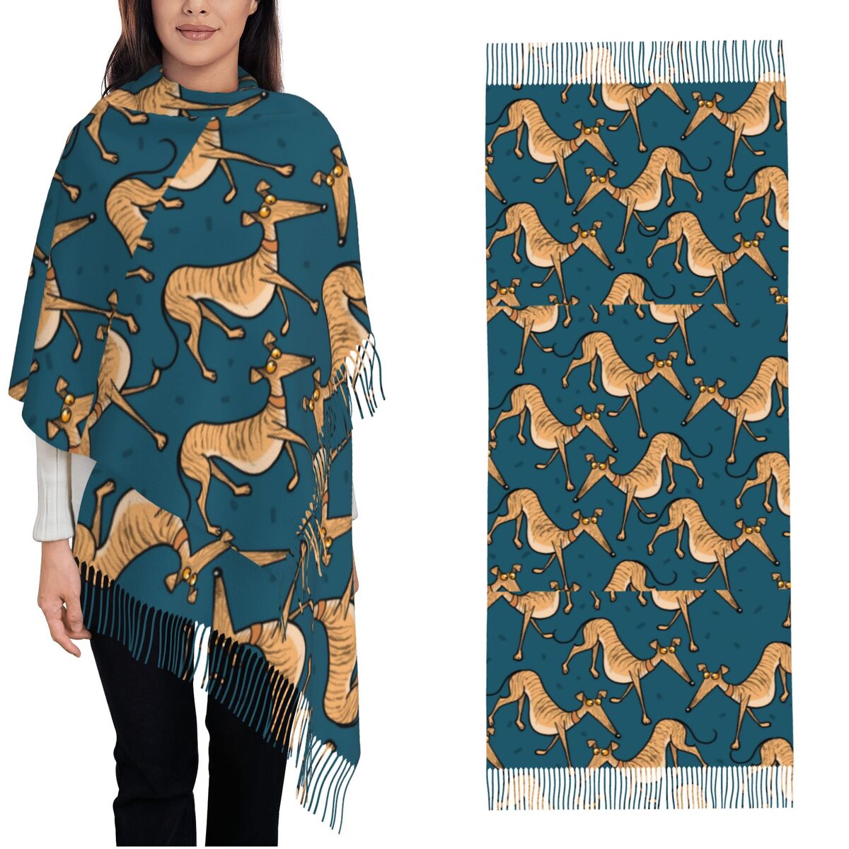 Greyhound Whippet Lurcher Dog  - огляд і ціна Pashmina Wrap Large