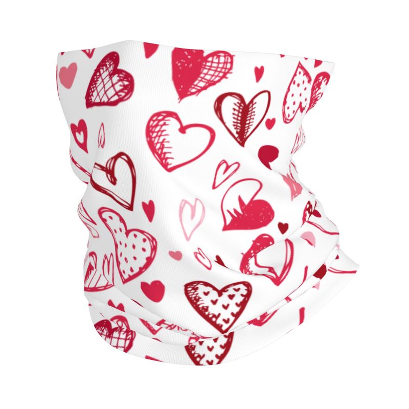 Pink Red Love Hearts Bandana N - огляд і ціна Neck Warmer Tube