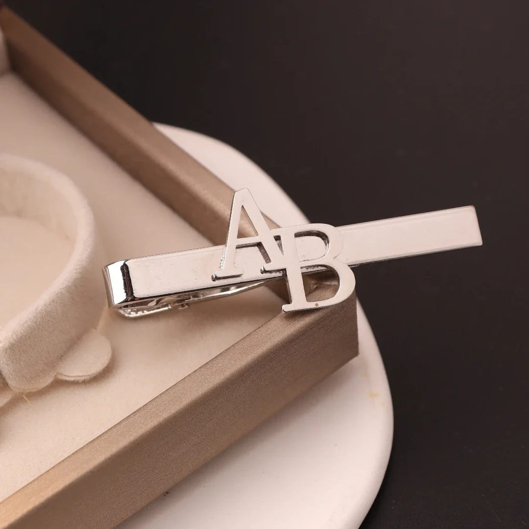 Custom Initial Tie Clip for Gr - огляд і ціна Tie Clip Silver