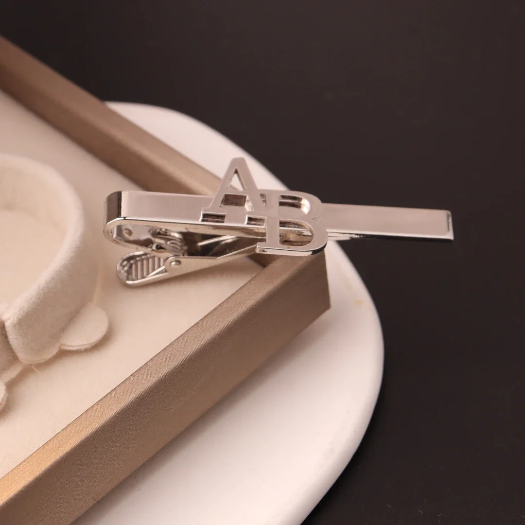 Custom Initial Tie Clip for Gr - огляд і ціна Tie Clip Silver