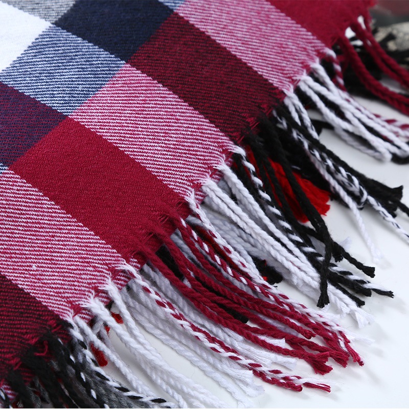 Winter Men Scarf Plaid Stripe  - огляд і ціна Muffler Men Wool
