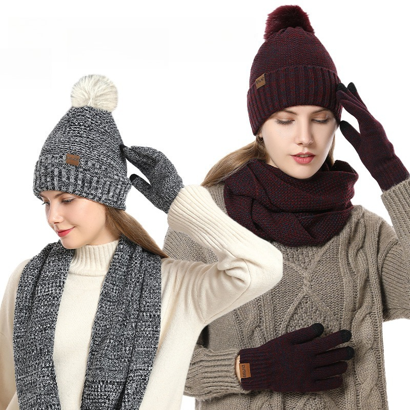 Women Winter 3Pcs Fleece Lined - огляд і ціна Infinity Scarf Knit