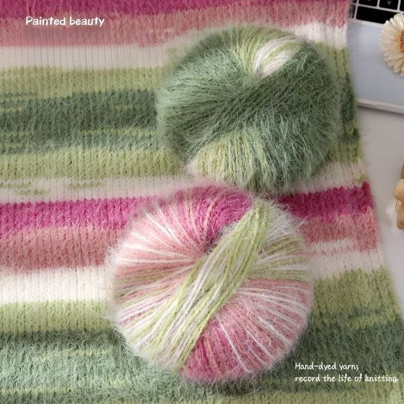 Gradient Wool Mohair Yarn Dyei - огляд і ціна Woven Scarf Blanket