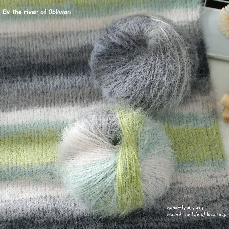 Gradient Wool Mohair Yarn Dyei - огляд і ціна Woven Scarf Blanket