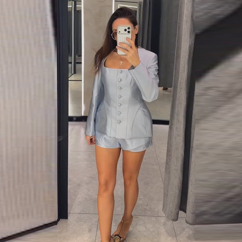 Casual Button Jacket Shorts Su - огляд і ціна Pocket Square Set