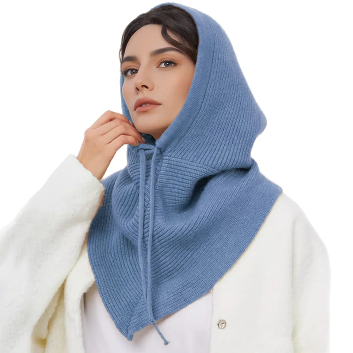 Women's Knitted Beanie Hat wit - огляд і ціна Infinity Scarf Knit