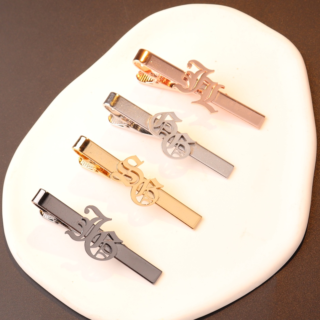 Custom Name Initials Tie Clip  - огляд і ціна Tie Clip Silver