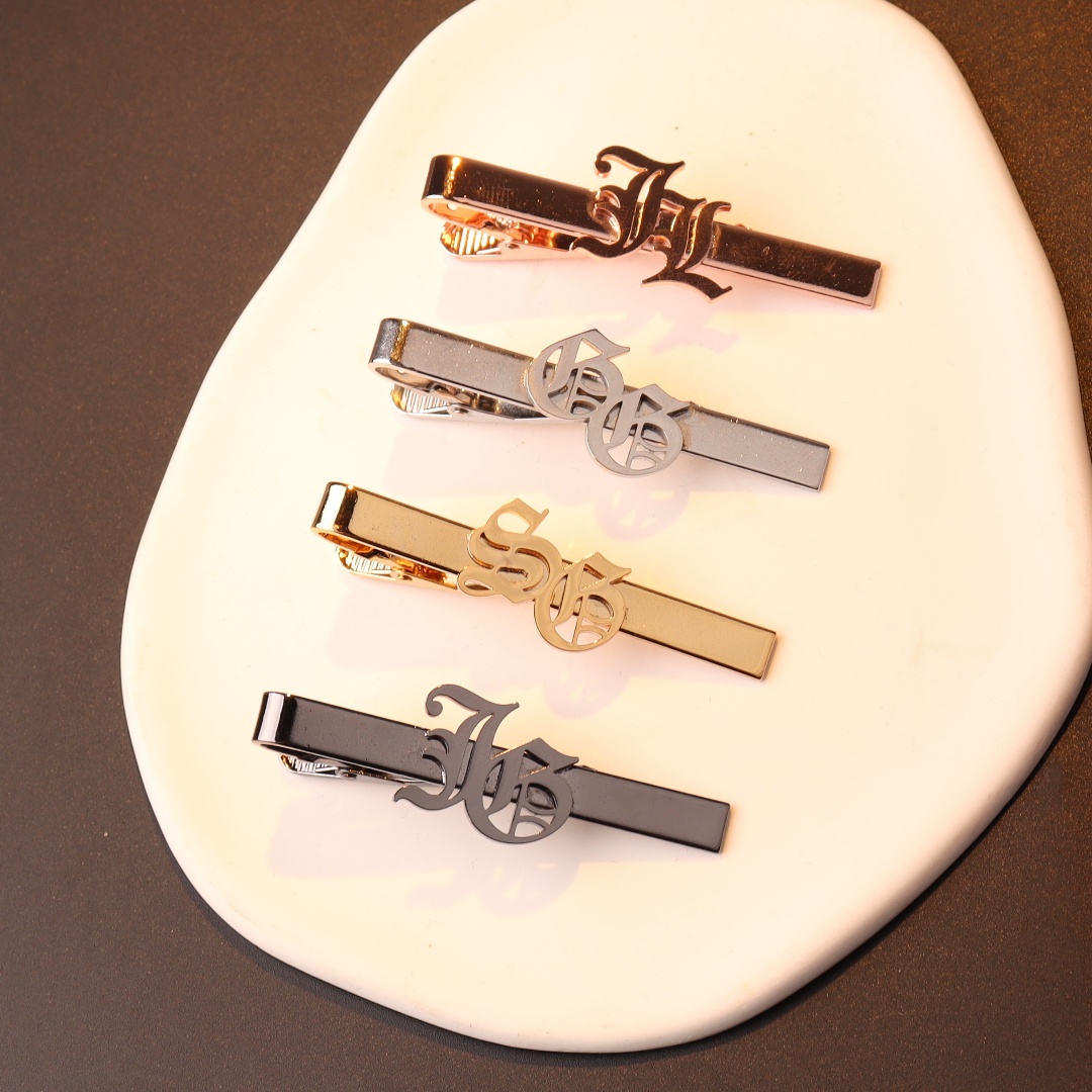 Custom Name Initials Tie Clip  - огляд і ціна Tie Clip Silver