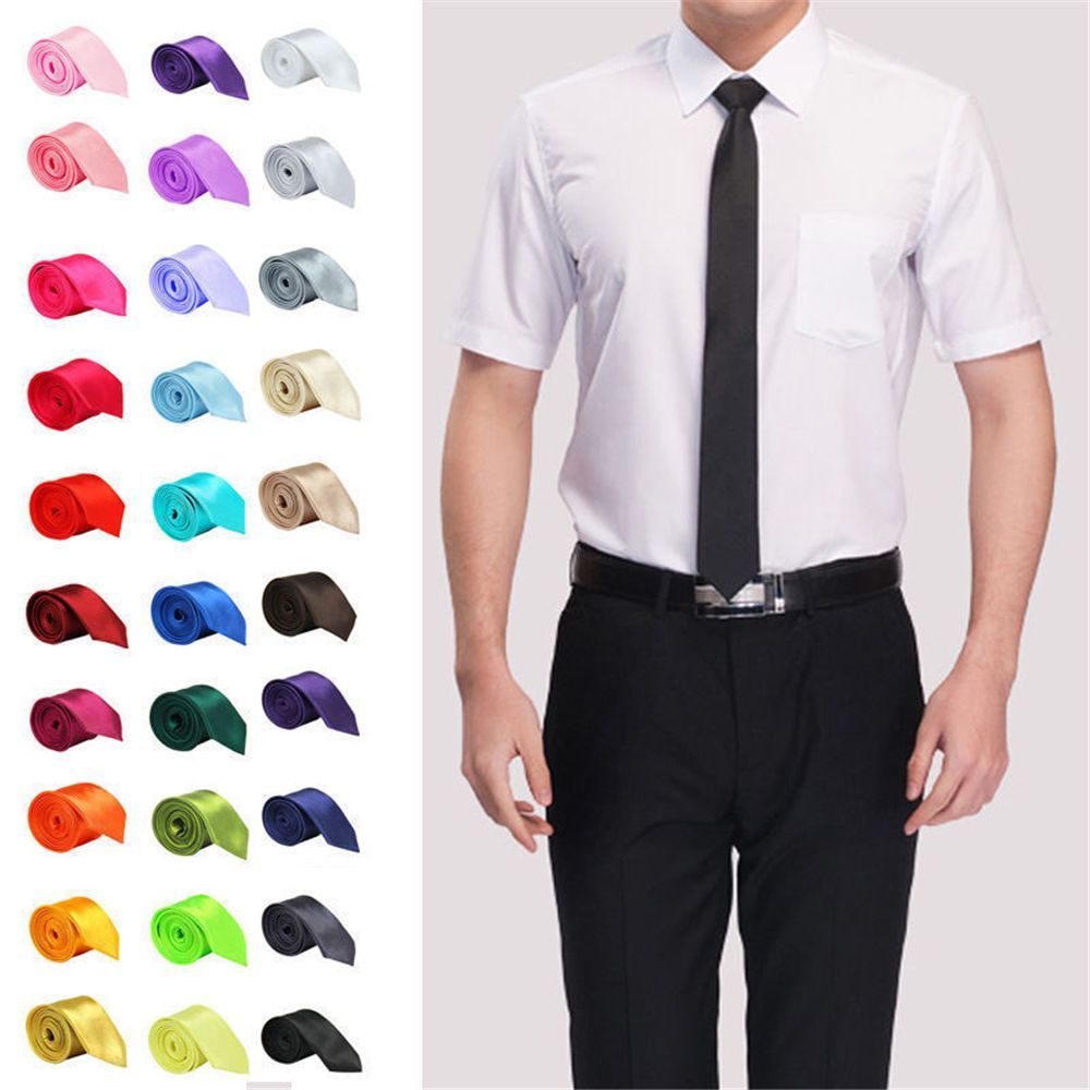 Slim Skinny Solid Neck Necktie - огляд і ціна Skinny Tie Men