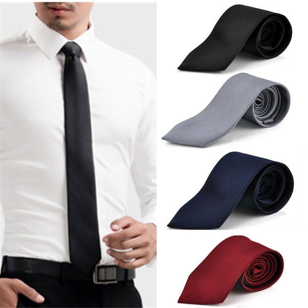Slim Skinny Solid Neck Necktie - огляд і ціна Skinny Tie Men