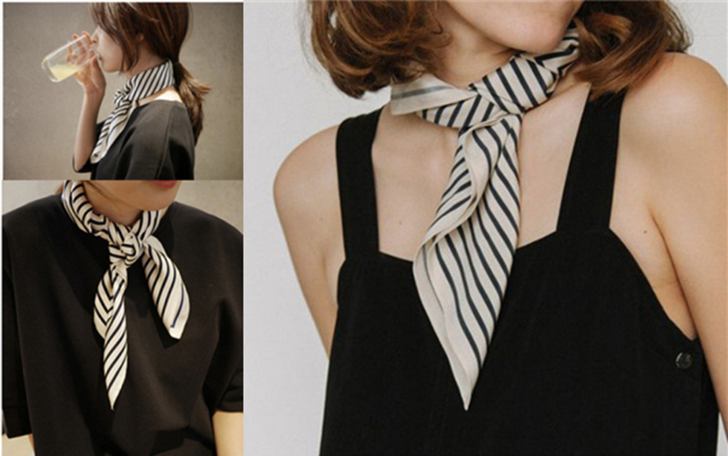 Fringe Frame Square Scarves Ba - огляд і ціна Silk Tie Striped