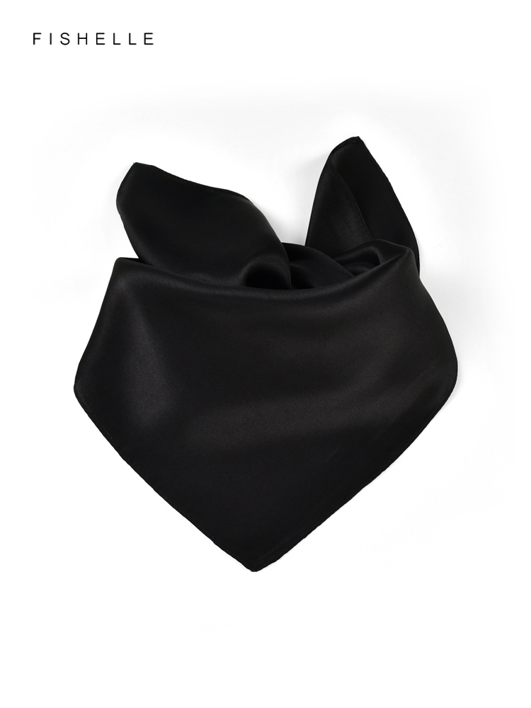 Solid color black pure silk sc - огляд і ціна Silk Neck Scarf