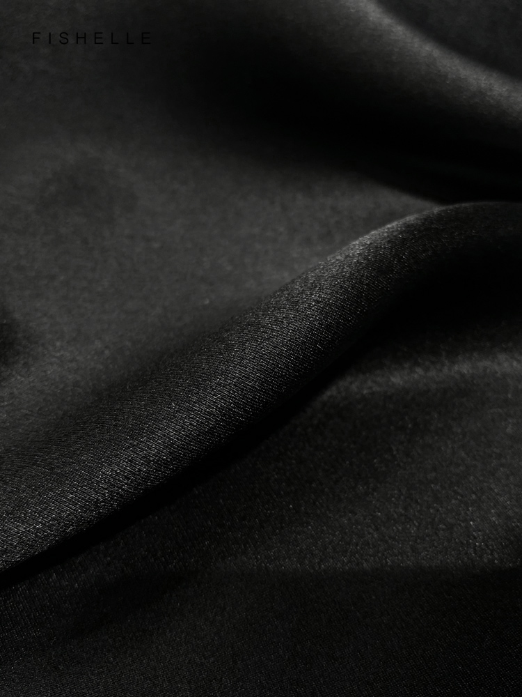 Solid color black pure silk sc - огляд і ціна Silk Neck Scarf
