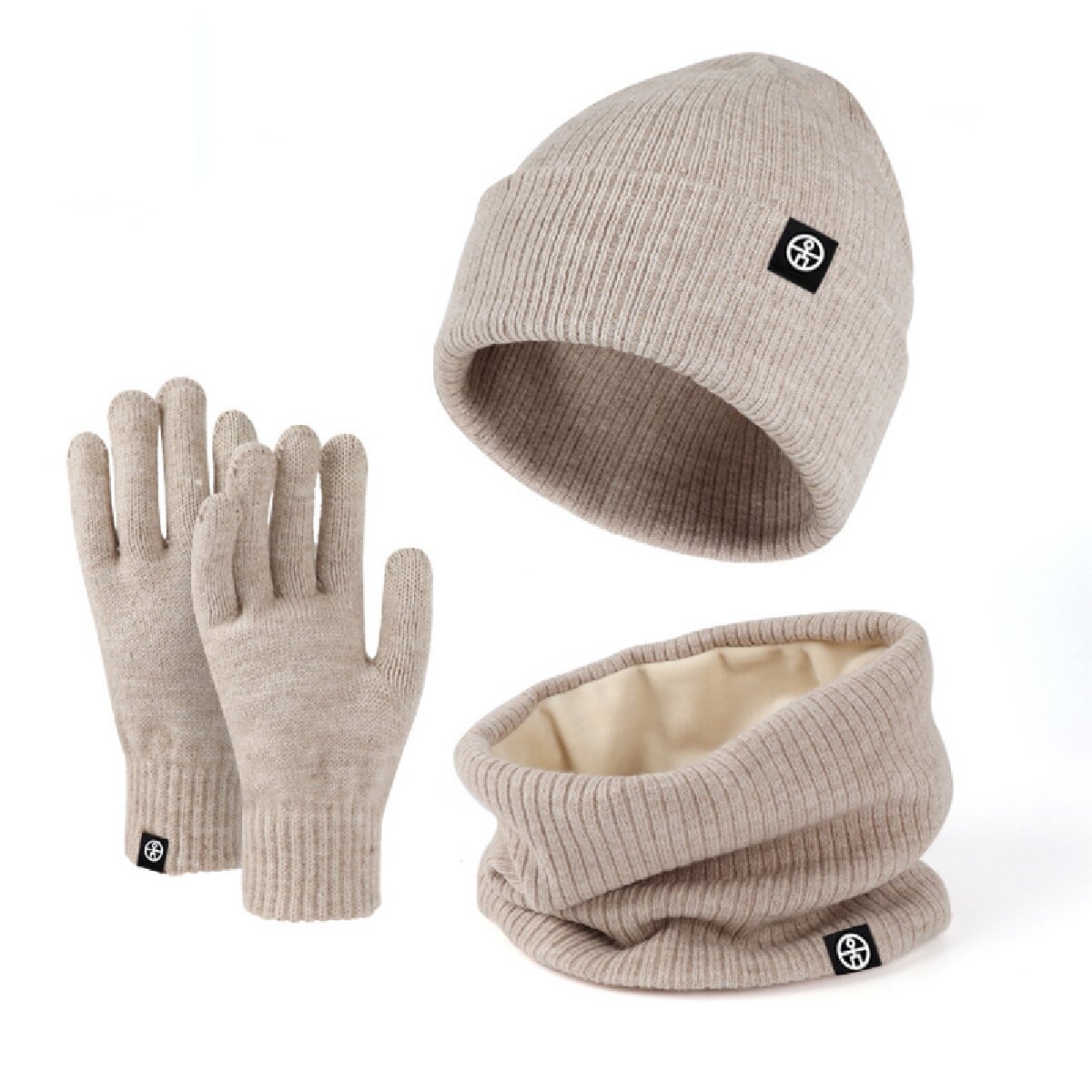 3pcs Winter Beanie Hat Gloves  - огляд і ціна Muffler Men Wool