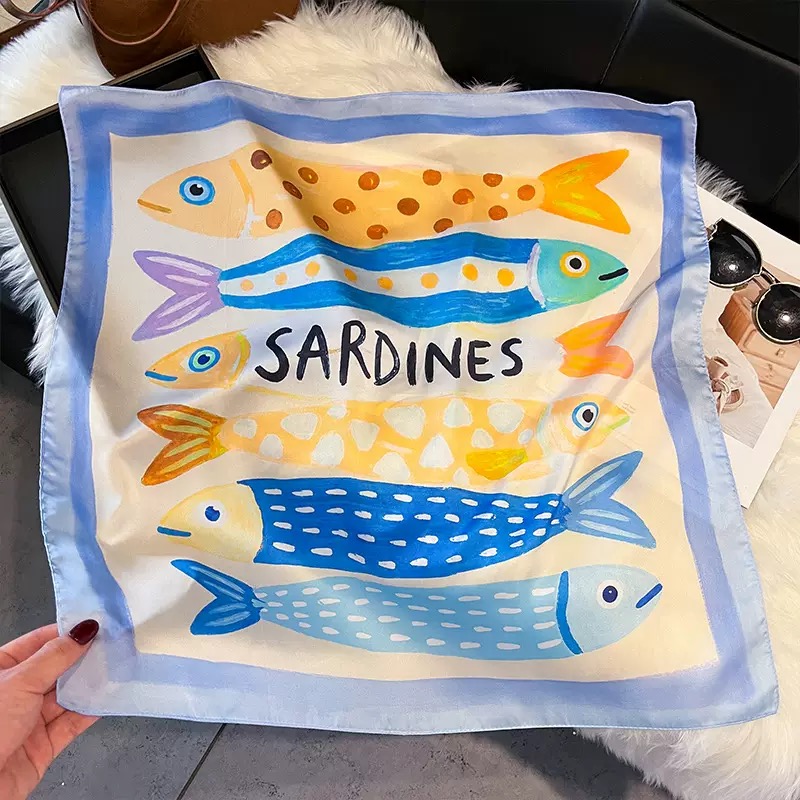 Fashion Fish Pattern Square Si - огляд і ціна Face Scarf Mask