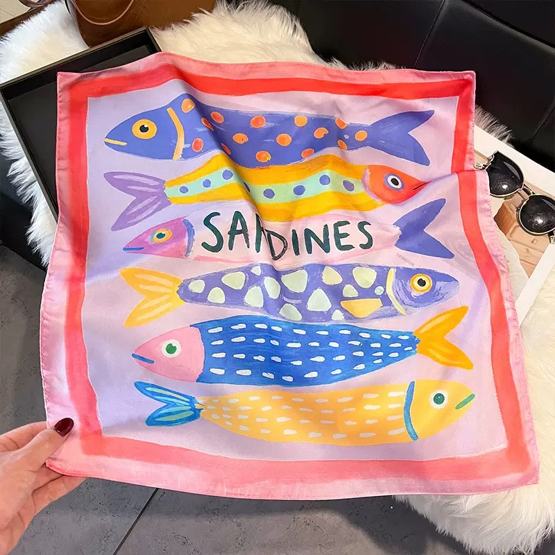 Fashion Fish Pattern Square Si - огляд і ціна Face Scarf Mask