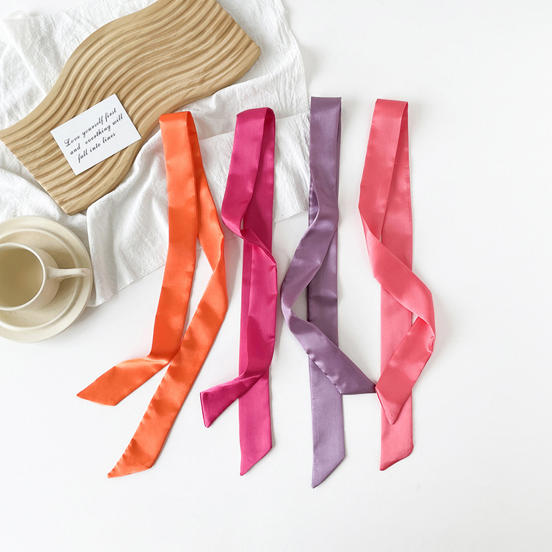 4x100cm Satin Silk Narrow Scar - огляд і ціна Ascot Neck Scarf