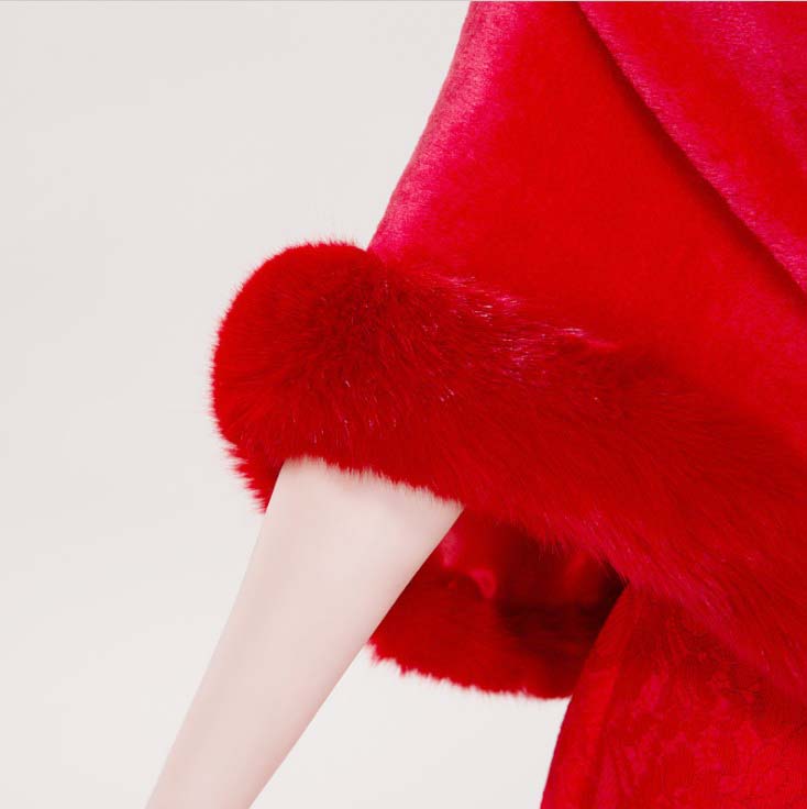 Red Bridal Wraps Winter Faux F - огляд і ціна Stole Wedding Shawl