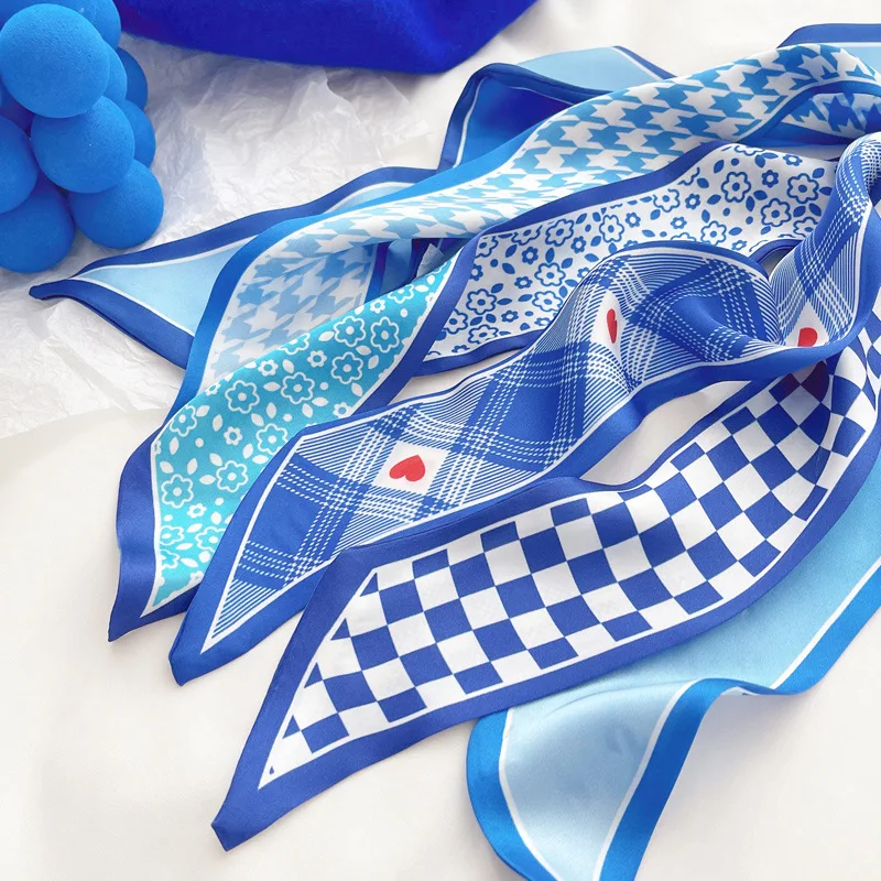 Klein blue silk scarf new chec - огляд і ціна Ascot Neck Scarf
