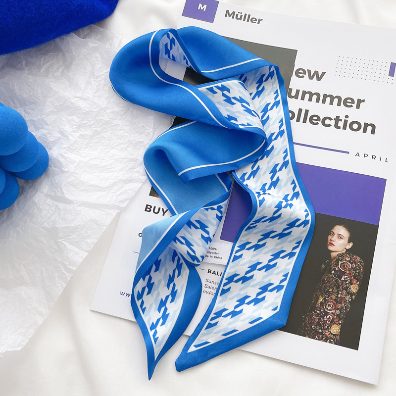 Klein blue silk scarf new chec - огляд і ціна Ascot Neck Scarf