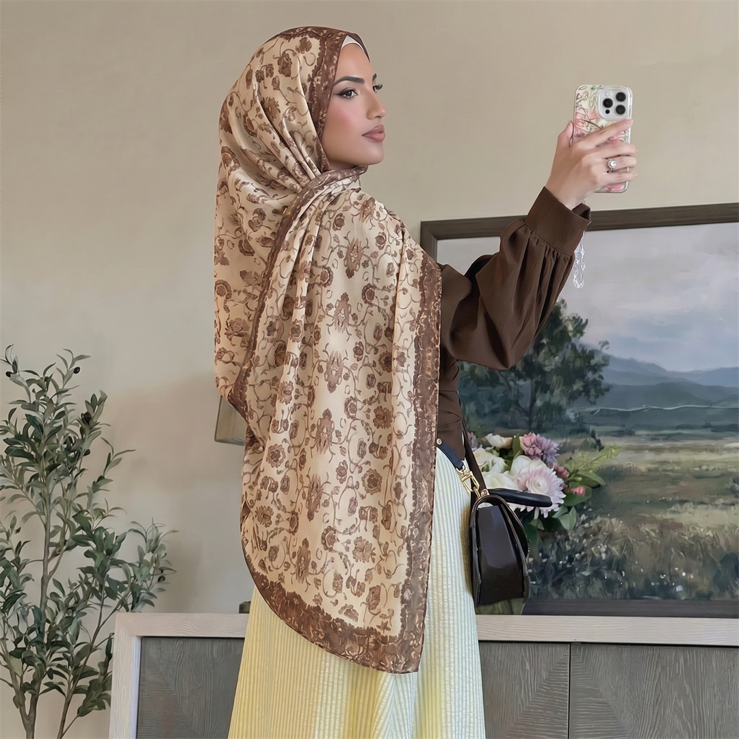 Vintage Floral Print Hijab Sof - огляд і ціна Head Wrap Turban