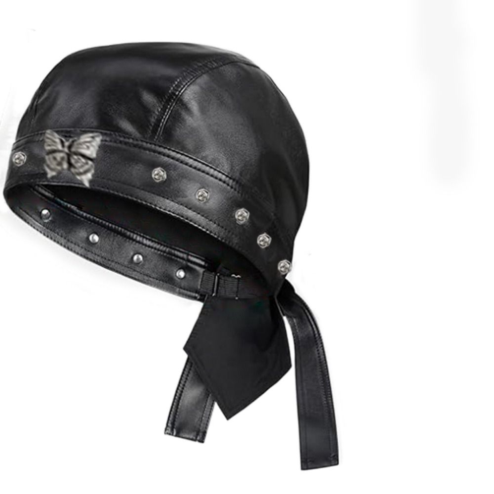 New PU Leather Black Biker Cap - огляд і ціна Bandana Doo Rag