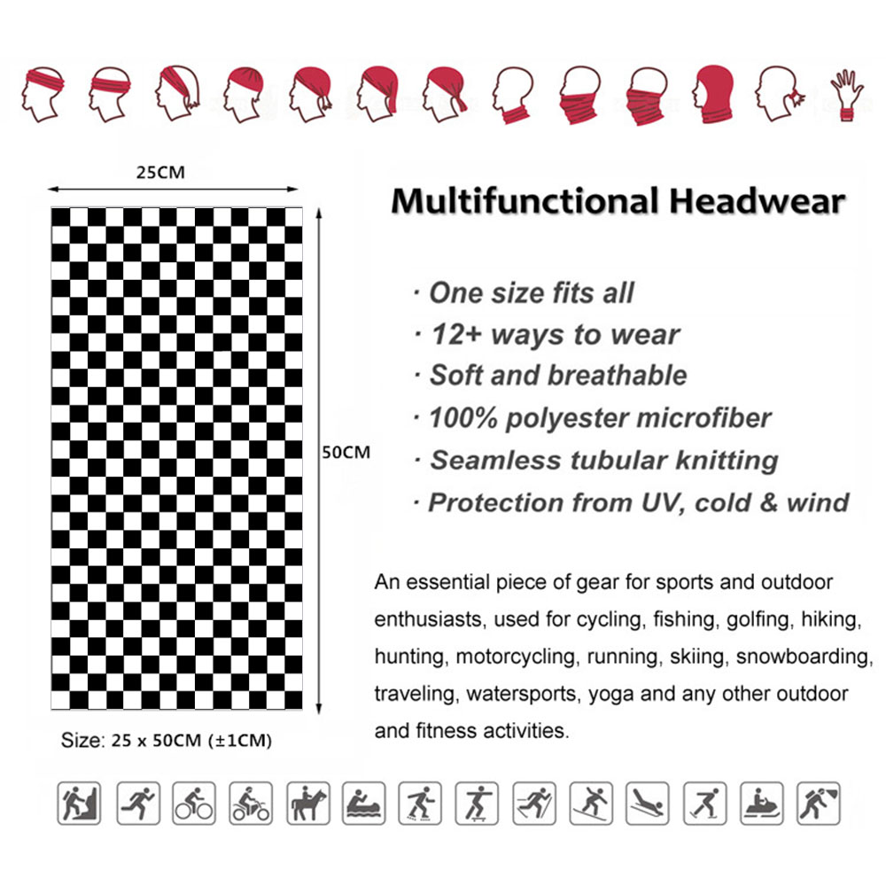 Checkered Ska Printed Headband - огляд і ціна Neck Warmer Tube